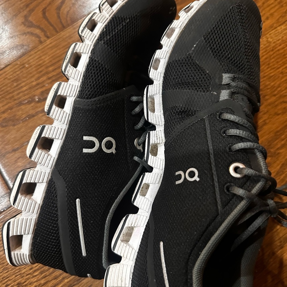 On Running Black and White Athletic Shoes